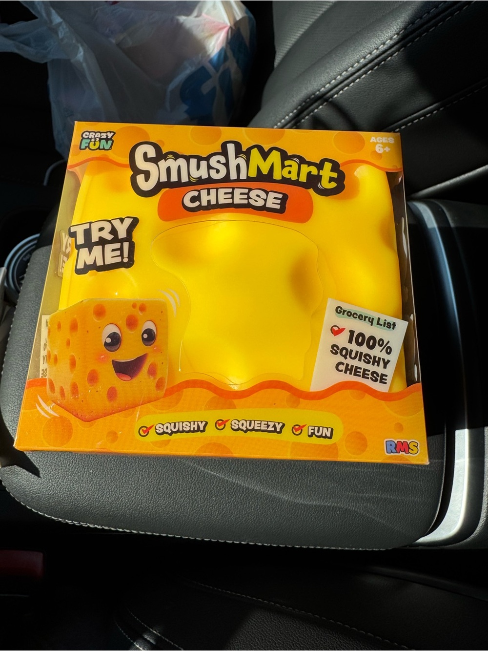 VIRAL Squishy JUMBO CHEESE SQUISHY 5” Smush Mart RMS USA Tik Tok RARE!